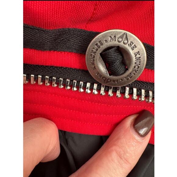 Men's Moose Knuckles Red Puffer Down Jacket With Detachable Fur Hood Size XL - Picture 8 of 16